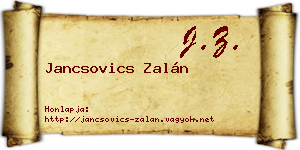 Jancsovics Zalán névjegykártya